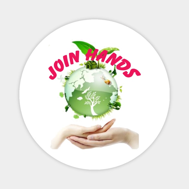 Join hands to protect the environment Magnet by Paula Tomberlin